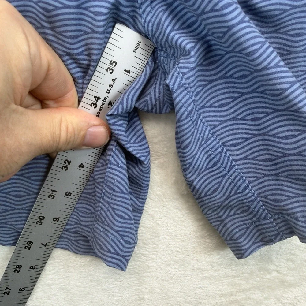 Fair Harbor Swim Trunks Men's XL Blue Wave Print Lined Elastic Waist Beach